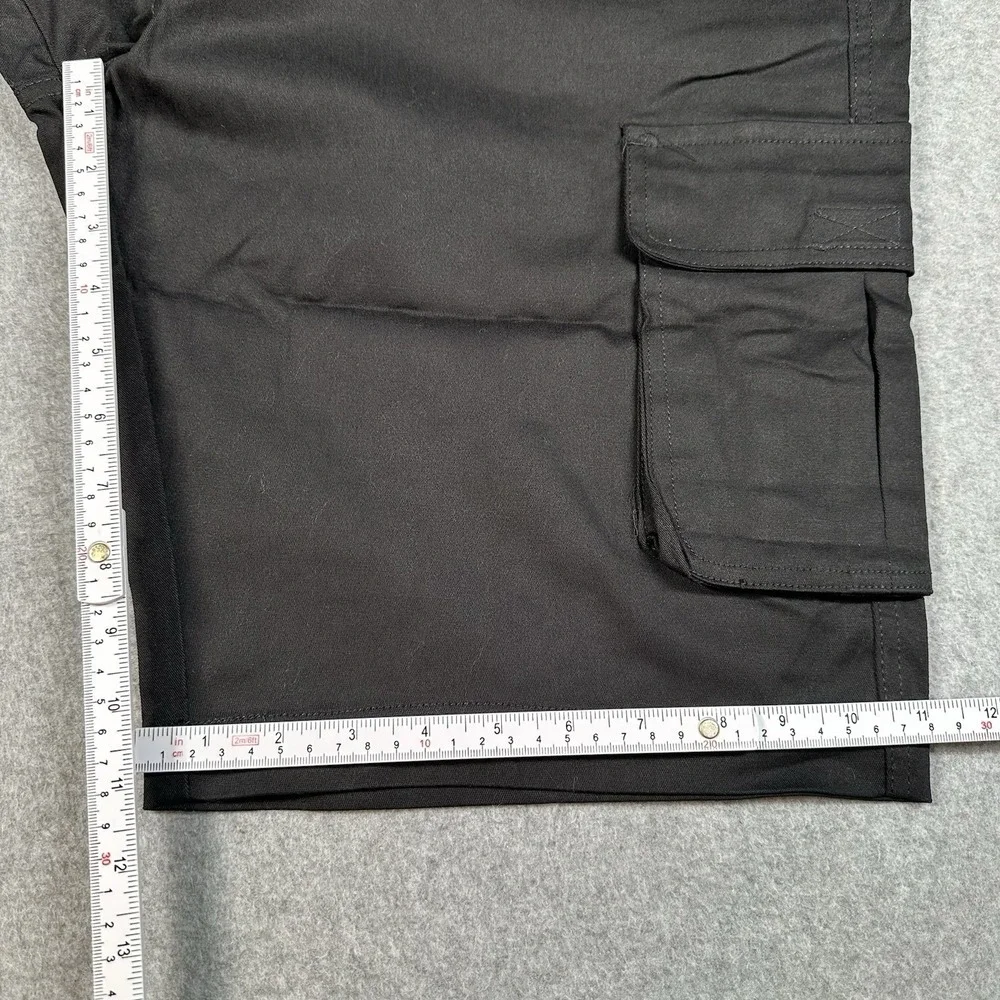 Rugged Trail Cargo Shorts Mens 38 Black Stretch Belted Cotton‎ Workwear NWT